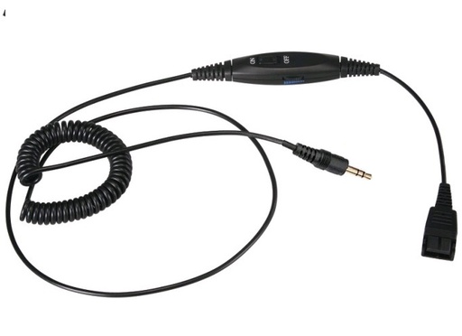 [MDQDJACK01] Cordon qd/jack 3.5  mm avec variation de volume d'ecoute et mute