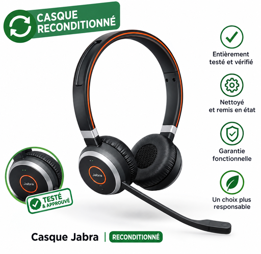 [JAE65DECO] Microcasque Jabra Evolve 65 duo reconditionné